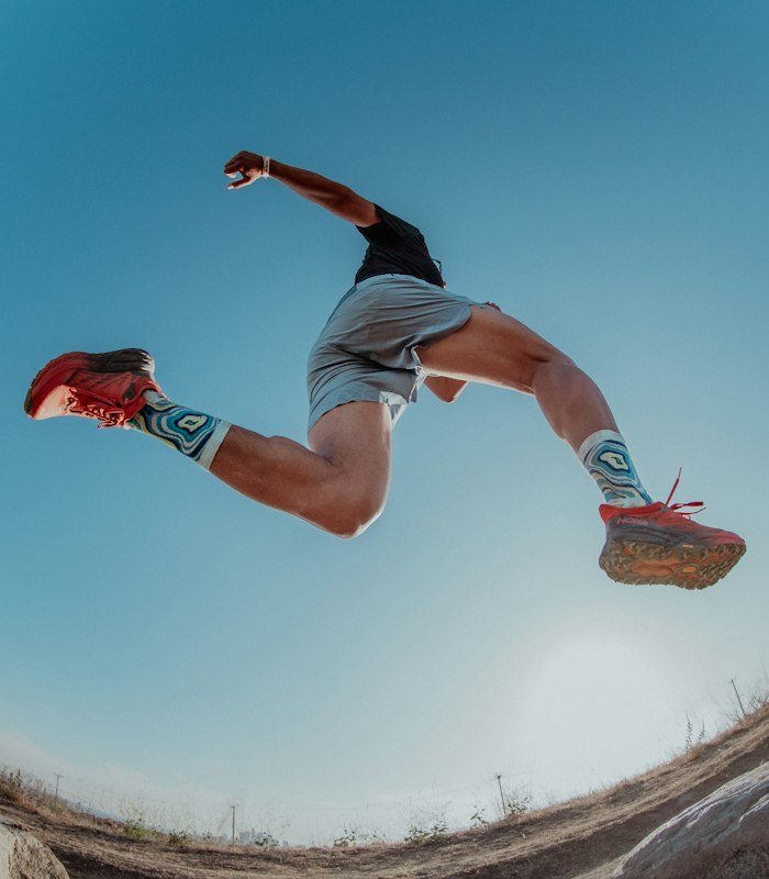 Trail runner on a forest path